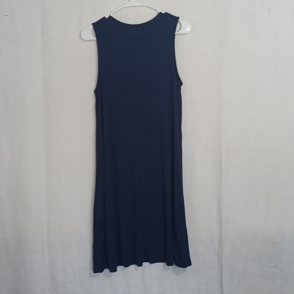 Time And Tru Navy Blue Knee Length Sleeveless A-Line Dress Size Medium - Picture 3 of 3